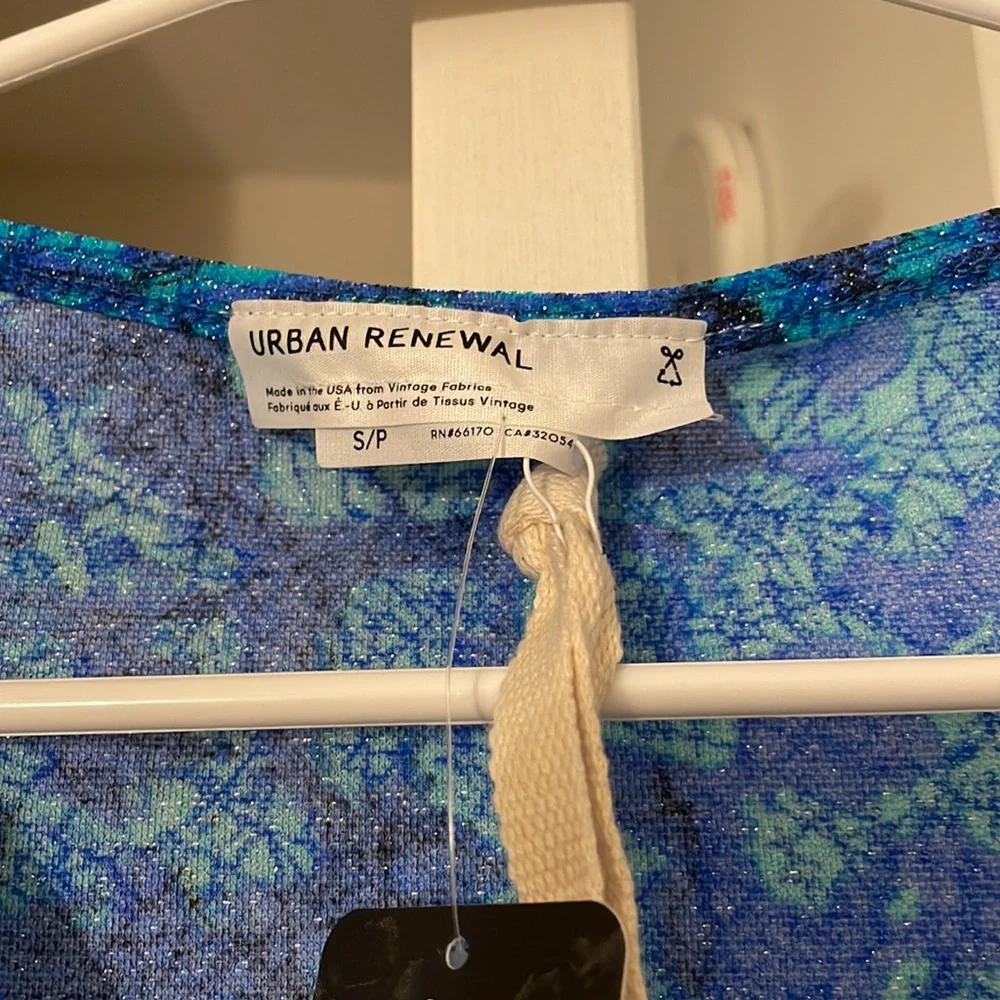 UO Urban Renewal Remnants Ruched Glitter Pattern Top